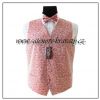 Pánská vesta s motýlkem růžová s růžovým vzorem
