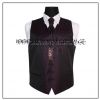 Pánská vesta s kravatou černá s fialovým vzorem