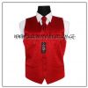 Pánská vesta s kravatou červená s červeným vzorem